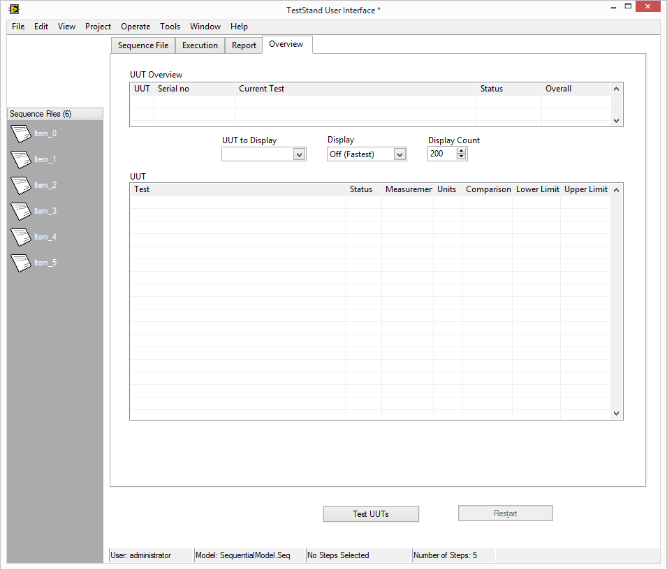 Figure 5. TestStand Operator Interface